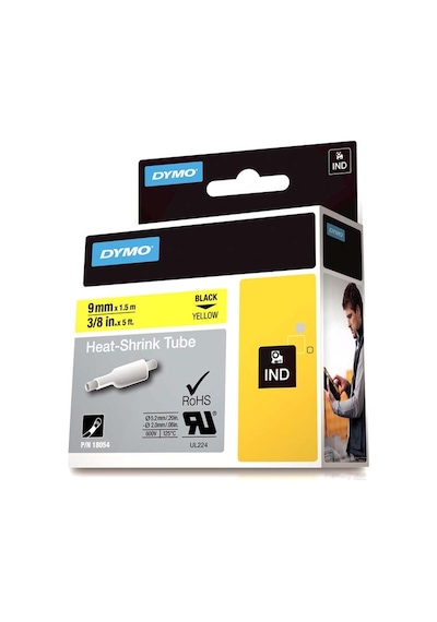 Dymo Rhinopro Isıyla Küçülen Şerit 9 Mmx1,5 M Sarı/siyah Diğer