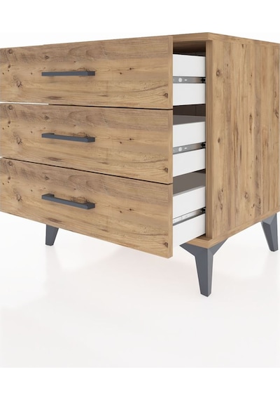 Hyperion Komodin 3 Çekmeceli 60x44x64 Çam-çam Çam