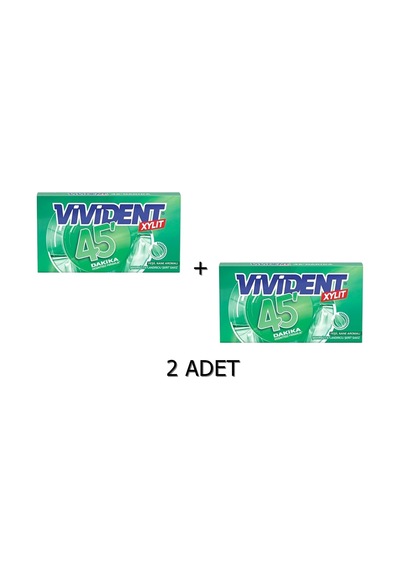 Vivident 45 Dakika Yeşil Nane Aromalı Şekersiz Tatlandırıcılı Şerit Sakız 2 x 26 G