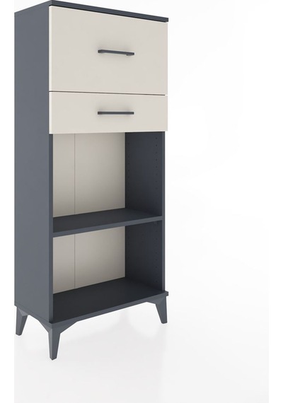 Hyperion Dolap Tek Raflı 2 Çekmeceli 60x44x134 Antrasit-aytaşı Antrasit