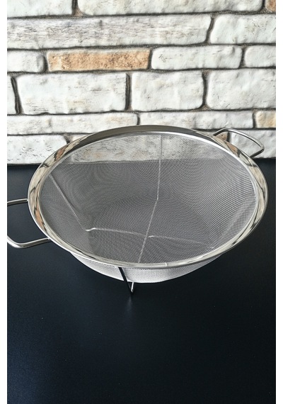 Paslanmaz Çelik Takviyeli Süzgeç - Sepet- Makarna Süzgeci-28 Cm Gümüş