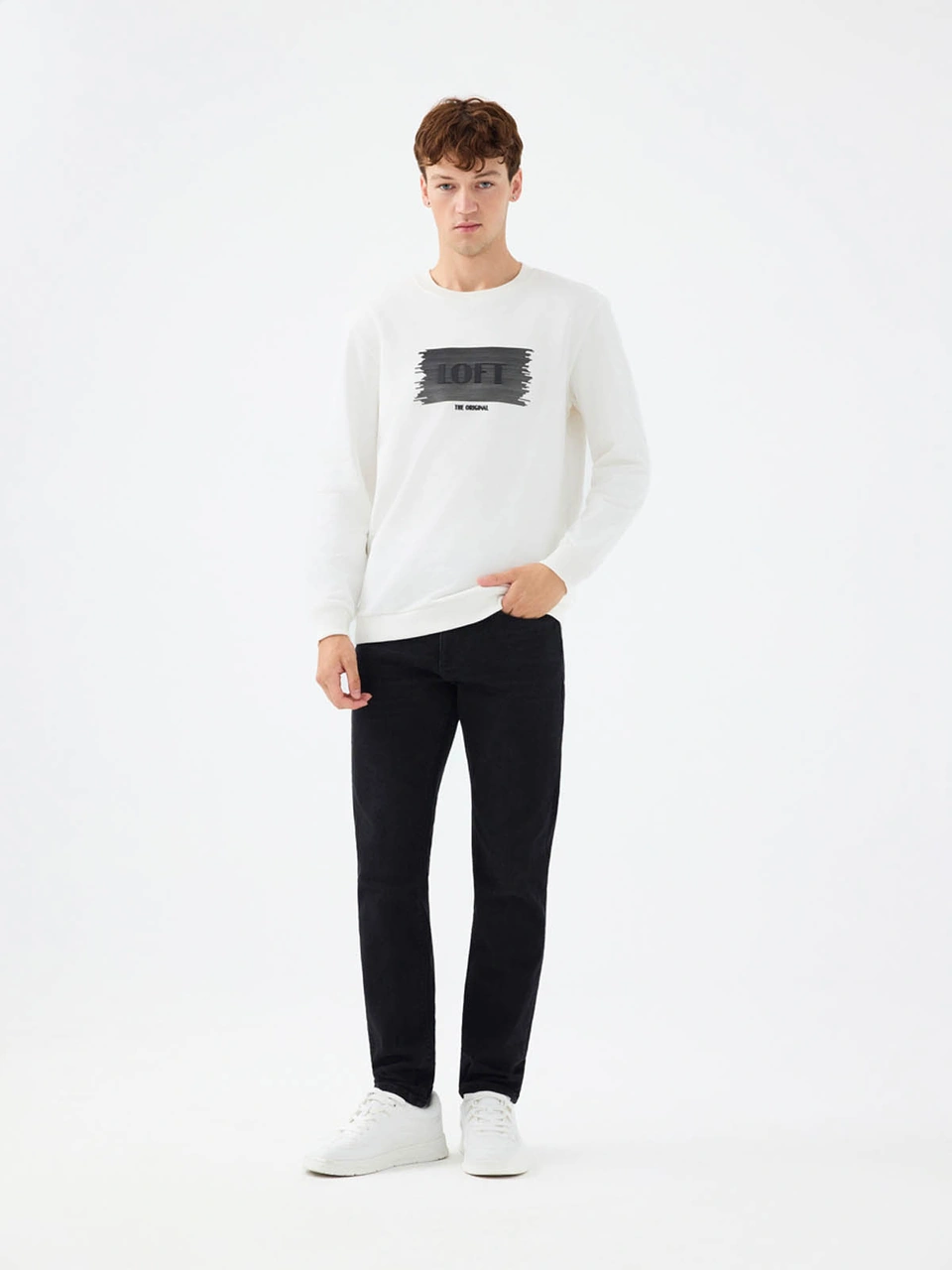 Loft Regular Fit Beyaz Erkek Sweatshirt Lf2041079 Beyaz