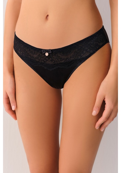 Suwen Lace Deluxe Dantelli Slip Külot Sw4053012 Siyah