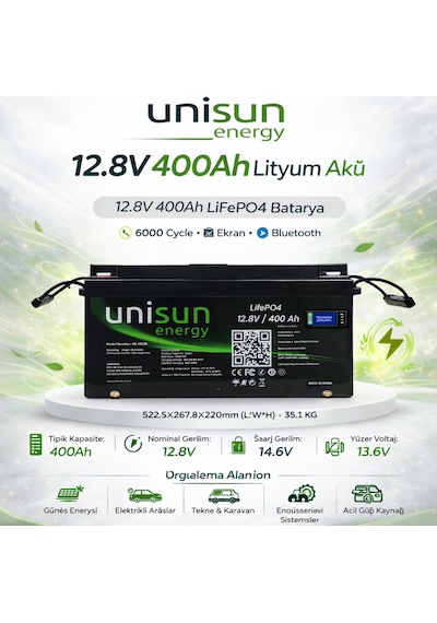 Unisun 12.8v 400a Lityum Akü