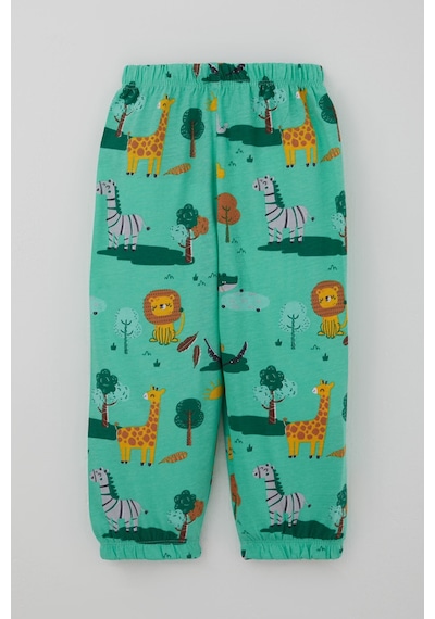Breeze Erkek Bebek Pijama Takımı Safari Temalı Sevimli Hayvancıklar Desenli 9 Ay-3 Yaş, Yeşil