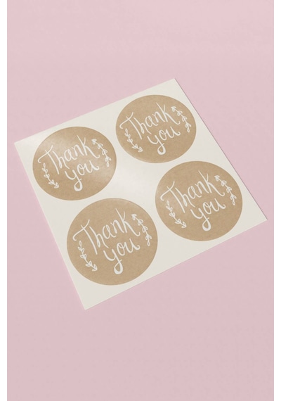 Thank You Renkli Yuvarlak Teşekkür Etiketi Sticker 3x3cm St2072 Çok Renkli