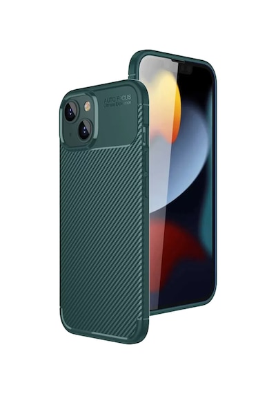 Apple Apple iPhone Uyumlu 15 Kılıf Auto Focus Karbon Kapak - Yeşil Diğer