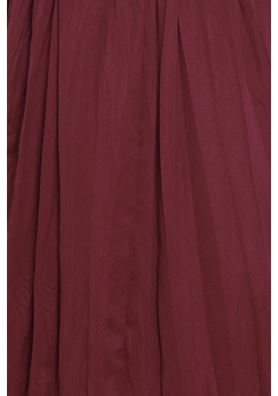 Sevitli Beli Lastikli Kraş Etek-bordo-4686 Bordo