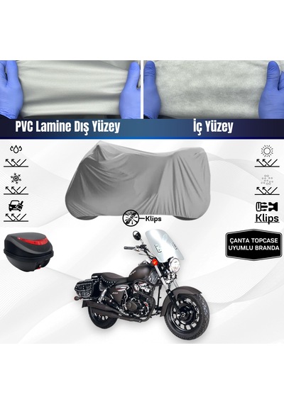 Kuba Superlight 125 Motosiklet Brandası Çanta Topcase Uyumlu Motor Branda