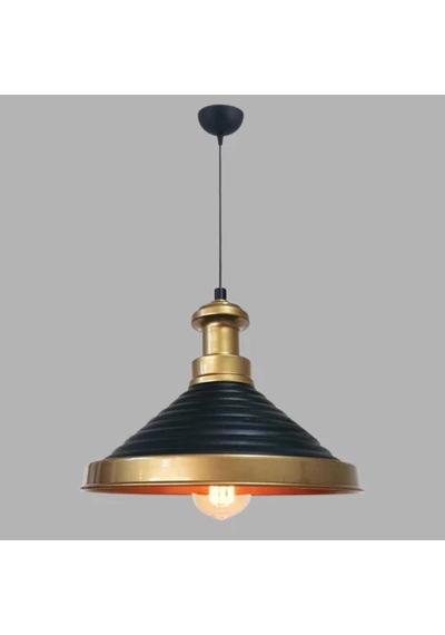 Montero Dekoratif Altın Çerçeveli Siyah Metal Sarkıt Lamba Loft Stil Ra-avz- 4930-92-14