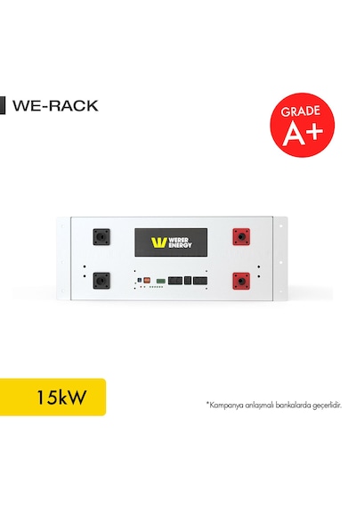 Werer Energy   51,2V 300Ah - 15kW LiFePO4 Rack Series Bluetooth'lu Lityum Demir Fosfat Akü -