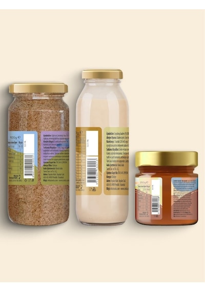 3'lü Ürün - Ravla Badem İçeceği Konsantresi - 250g /ravla Salgı Balı Meşe Kaynaklı - 250g/ravla İğde Unu 100g