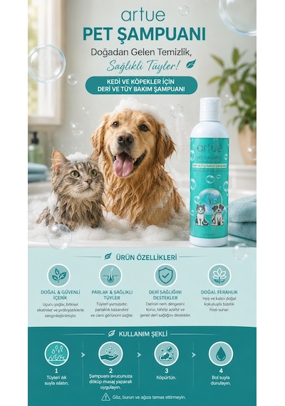 Kedi Ve Köpekler İçin Bakım Şampuanı