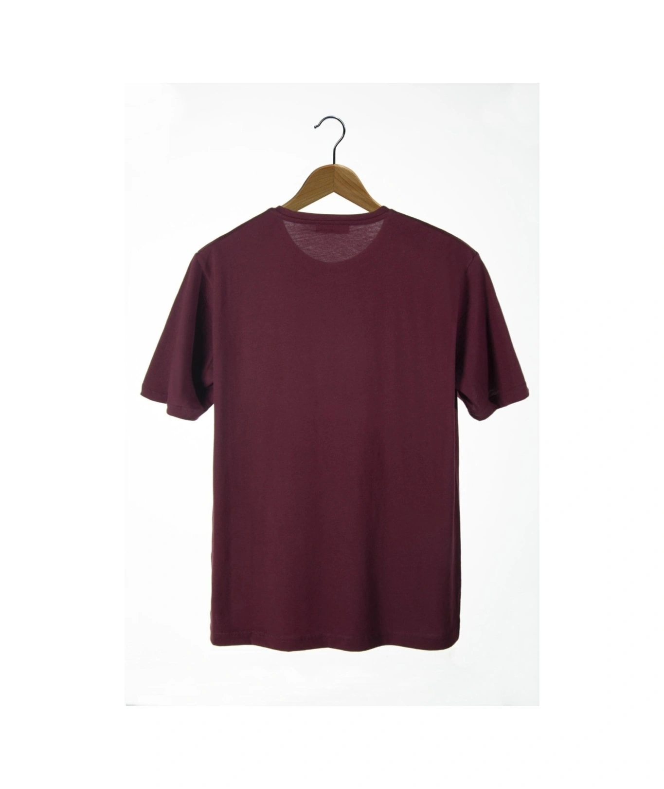 Veaven Unisex Bordo Geometrik Şekil Baskılı Bisiklet Yaka Oversize Pamuklu T-shirt Bordo