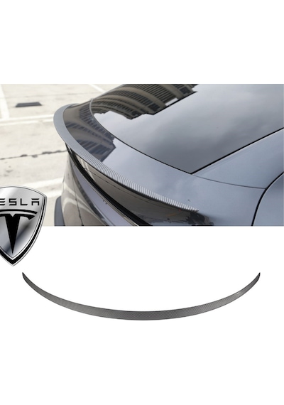 Tesla Juniper Arka Tampon Performance Tip Spoyleri Spoiler - Mat Karbon Kaplama Siyah