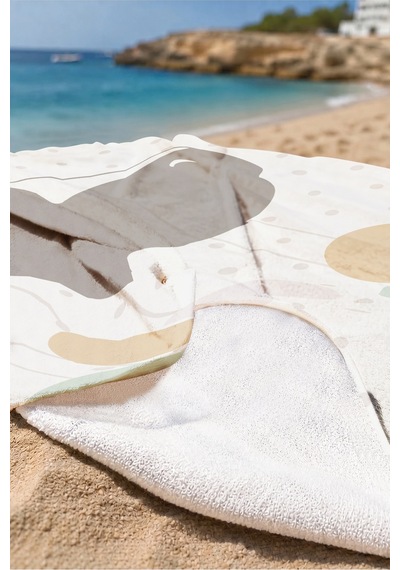 Balina Figürlü Çocuk Plaj Havlusu - Pastel Minimalist Unisex Hızlı Kuruyan Mikrofiber Havlu Serin Papatya