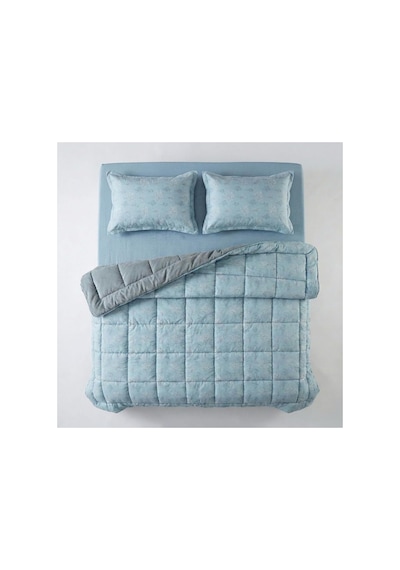 Tr Çift Kişilik Çift Taraflı Welsoft Comforter Yorgan Seti, Mavi, 195x215 Cm Genel