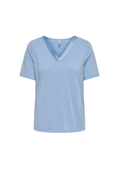Only Onlfree S/s Split V-neck Top Jrs Kadın T-shirt 15368626 Mavi