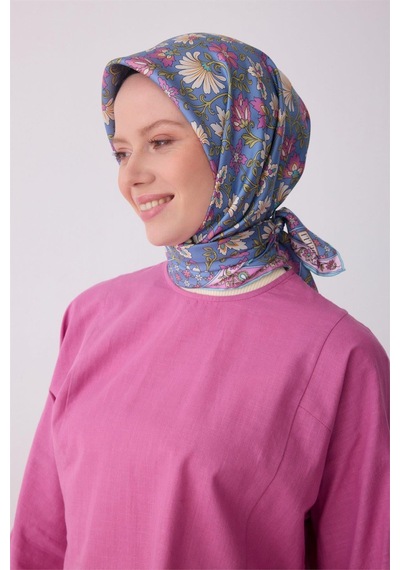 Belli İpek Eşarp - 4314-32 İndigo Twill