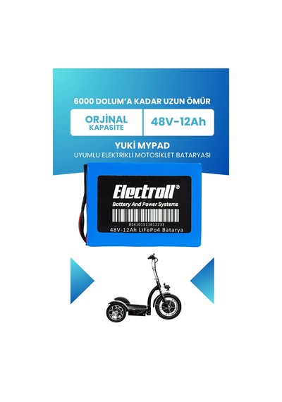 Yuki Mypad Batarya Standart Kapasite Lifepo4 48v 12ah Elektrikli Motorsiklet Bataryası