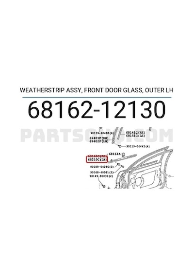 Toyota Corolla 1993-1998 Cam Sıyırıcı Ön Xlı Siyah Sol Oem No:6816212130