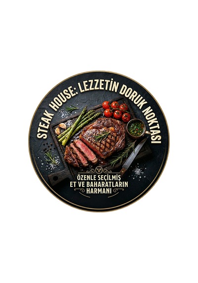 Steak Temalı Et Restoranları Steakçiler Restoranlar İçin Ahşap Duvar Kapı Dekoratif Süs Tablo 3