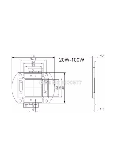 30W  Uv Cob Ultravıole Smd Led Chip 395-400Nm