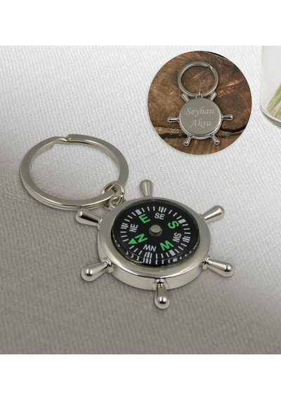 BK Gift Kişiye Özel İsimli 2001 Pusulalı Metal Anahtarlık
