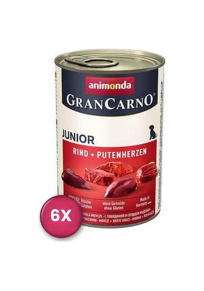 Animonda Gran Carno Junıor Hindili Sığır Etli Yavru Köpek Konservesi 400 Gr 6 Al 5 Öde