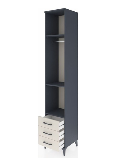 Hyperion Dolap 3 Raflı 3 Çekmeceli Tek Askılı 44x44x243 Antrasit-aytaşı Antrasit