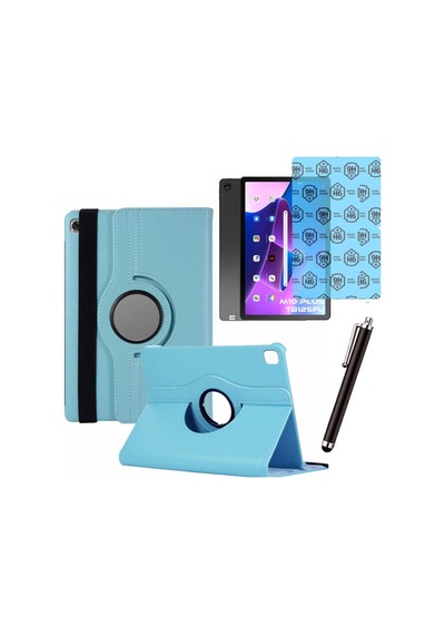 Lenovo Tab M10 Plus Tb 125fu 3 Nesil Uyumlu Kılıf Ekran Koruyucu Ve Kalem Set Dönerli Kılıf