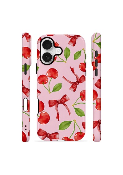 Apple iPhone Uyumlu 17 Vorian Çift Katmanlı Magsafe Kılıf Cherry Ribbon Garden