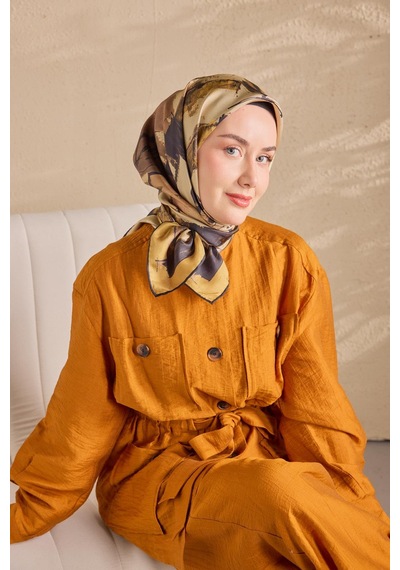 Silk Home Twill İpek Signature Altın Sarısı 90x90 Çok Renkli