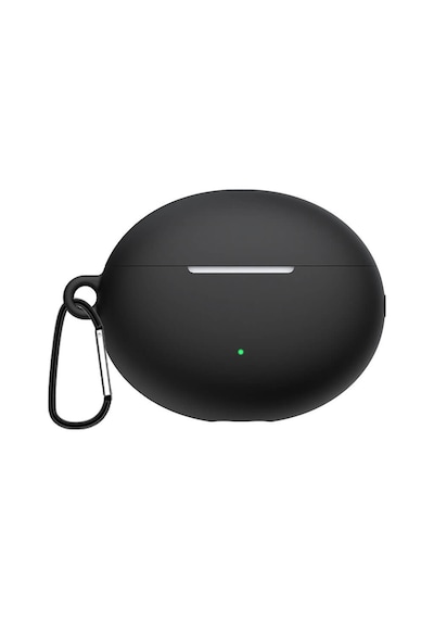 Koodmax Huawei Freebuds 4i Uyumlu Silikon Kılıf + Metal Kopça - Siyah