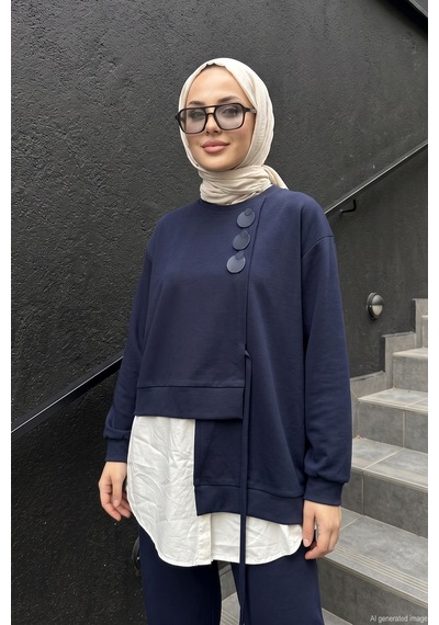 Ceremony İçi Gömlek Detaylı Luna Pantolonlu Takım 920 Lacivert