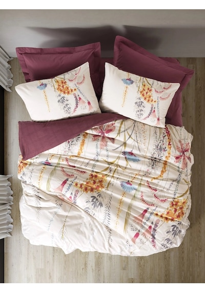 Cotton Box Rf Modeline -flos Bordo- Çift Kişilik Nevresim Takımı