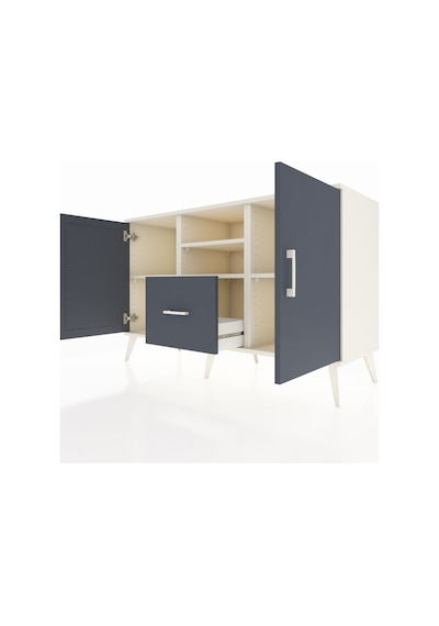 Hyperion Konsol 4 Raflı Tek Çekmeceli 2 Kapaklı 132x44x83 Aytaşı-antrasit Antrasit Hyperion Konsol 4 Raflı Tek Çekmeceli 2 Kapaklı 132x44x83 Aytaşı-antrasit Antrasit