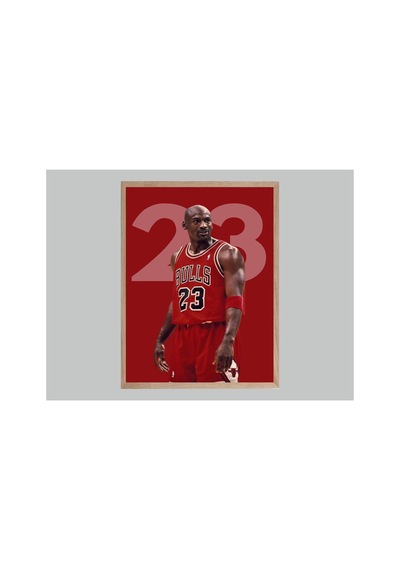 Poster Michael Jordan Ahşap Çerçeveli Basketbol Tablo Çok Renkli - 869074240 Çok Renkli