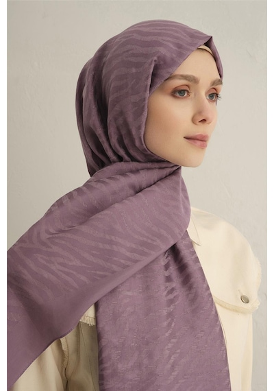Armine Pamora Zebra Desen Şal 1 42 Mor