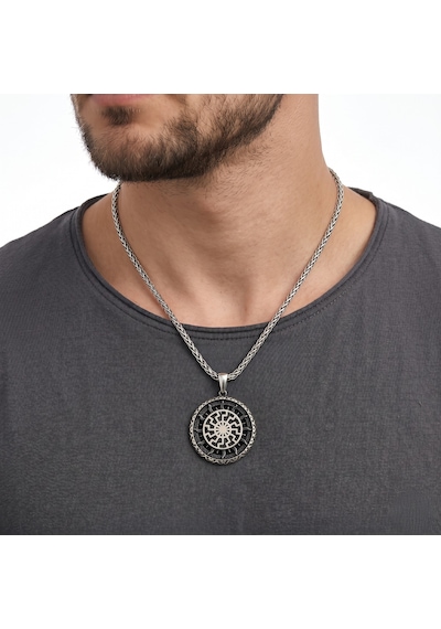 Nordic Solar Symbol 925 Ayar Gümüş Kolye, Minimalist Nordik Güneş Sembolü Kolye, Unisex Şık Tasarım Gümüş Kolye, Günlük Ve Özel Gün Hediyesi