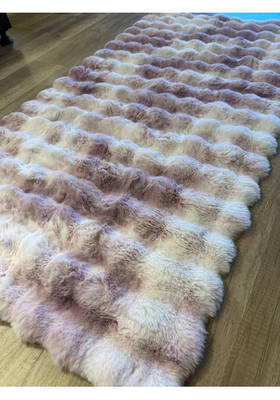 Hoom Rugs Rabbit 420 Multi Lila Çift Renkli Peluş Halı Çok Renkli