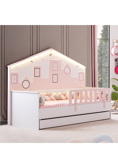 City Montessori Çocuk Odası Takımı, Yavrulu Yataklı, Pembe