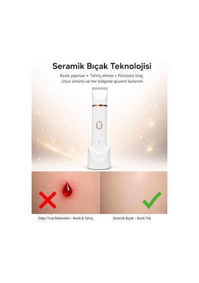 Wablow Yüz Saç Vücut IPX7 Su Geçirmez Seramik Bıçak Şarj Standl Vücut Tıraş Makinesi Series 5+1 Seti