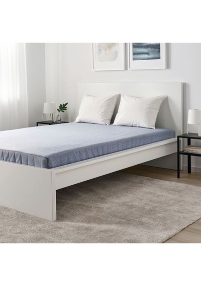 Ikea Vadsö Tek Kişilik Yatak, Açık Mavi, 90x200 Cm