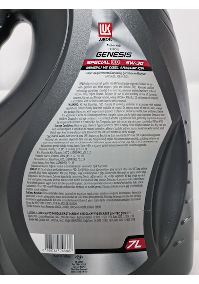 Lukoıl Genesıs Specıal C3X 5W30 Motor Yağı 7 L