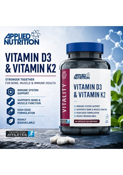 Applied Nutrition Vitamin D3 K2 4000 Iu High Dose Formula Best Immune 60 Caps