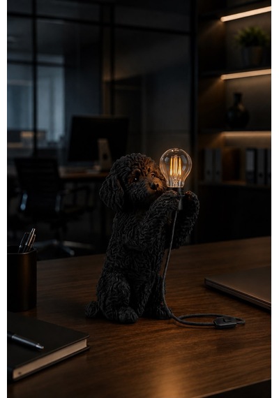 3d Baskı Köpek Masa Lambası Modern Dekoratif Aydınlatma Ürünü Siyah