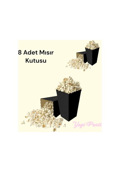 Mısır Kutusu Mısır Cips 8 Adet Adet Parti Malzemeleri Siyah Tüm Yaşlar