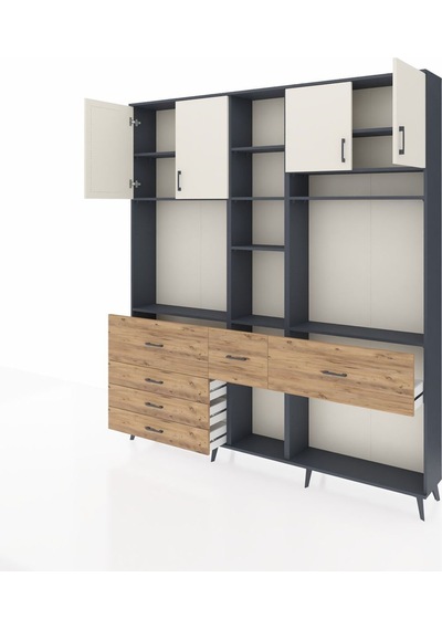 Arges Dolap 11 Raflı 6 Çekmeceli 4 Kapaklı 220x30x243 Antrasit-aytaşı/çam Aytası/atlas Çam Arges Dolap 11 Raflı 6 Çekmeceli 4 Kapaklı 220x30x243 Antrasit-aytaşı/çam Aytası/atlas Çam