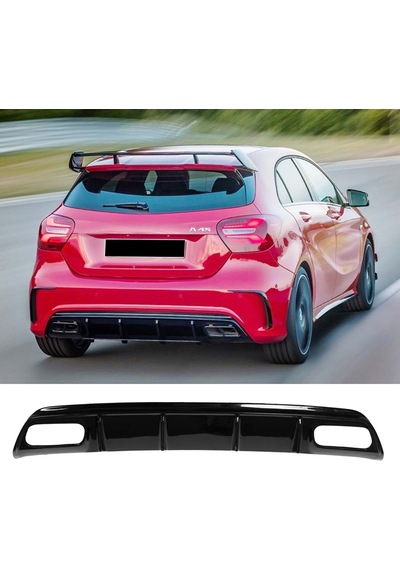 Mercedes W176 A45 Brabus Difüzör Difizör Plastik Parlak Siyah Arka-bodykit-ek-karlık